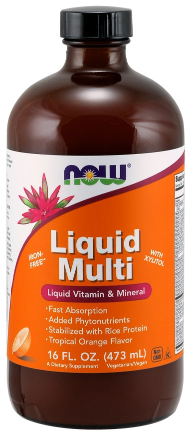 NOW Foods Liquid Multi Iron Free - Tropical Orange 473 ml