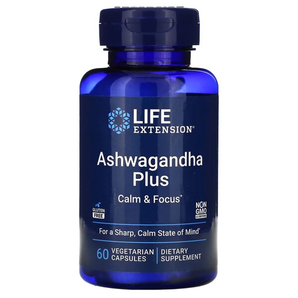 Ashwagandha Plus Calm & Focus - 60 vcaps by Life Extension