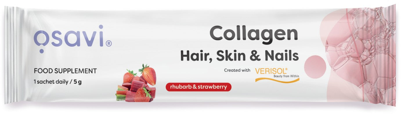 Collagen Peptides (Hair Skin & Nails), Rhubarb & Strawberry - 5 grams (1 serving)