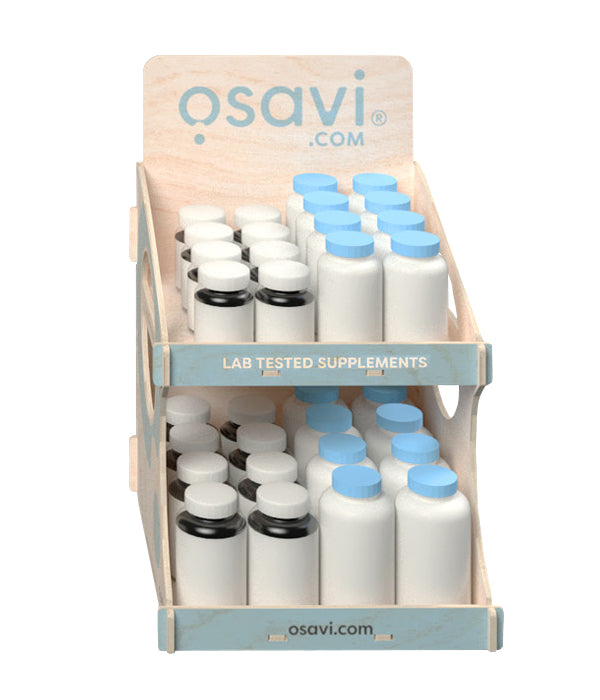 Osavi.com Plywood Advertising Display - for Capsules and Bottles
