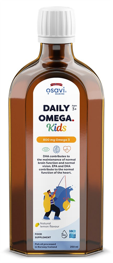 Daily Omega Kids 800 mg Omega-3 - Natural Lemon 250 ml by Osavi