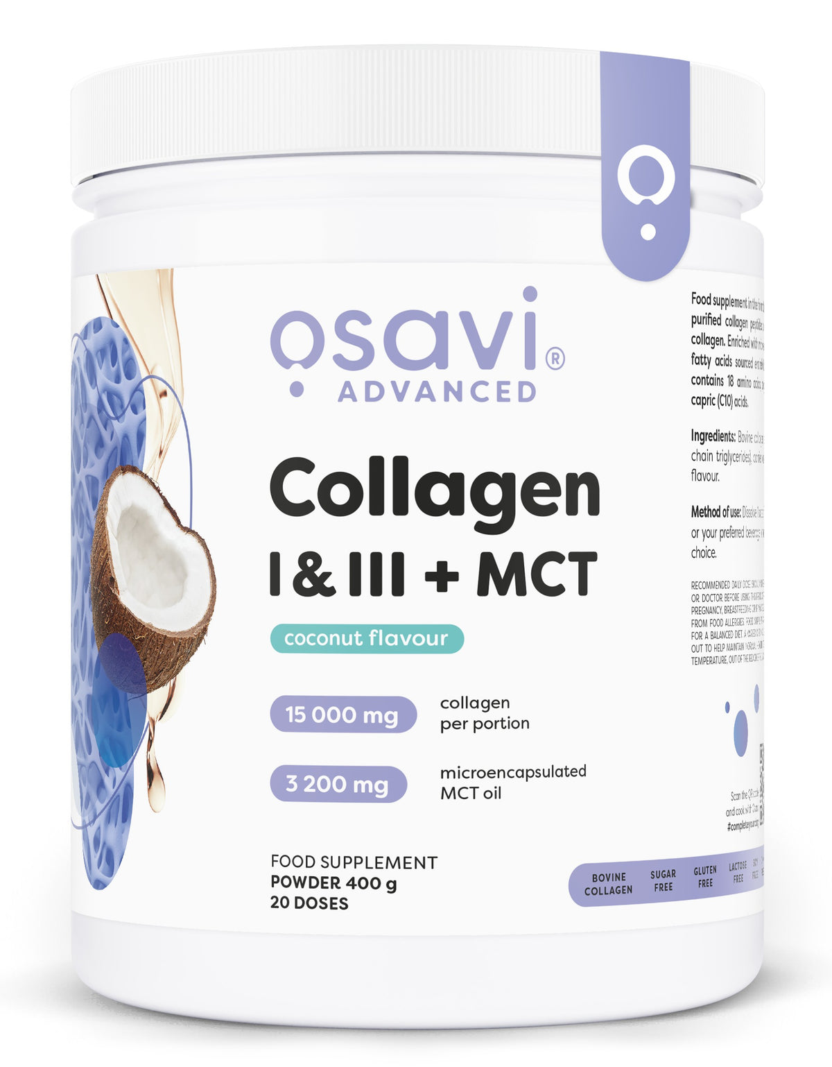 Collagen I & III + MCT - Coconut 400 g by Osavi