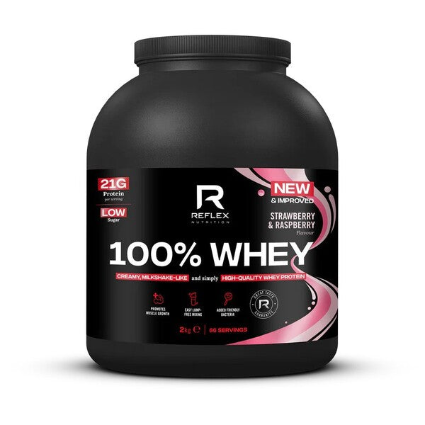100% Whey, Strawberry & Raspberry - 2000g