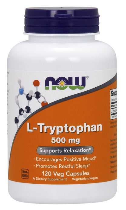 NOW Foods L-Tryptophan 500 mg - 120 Vegetable Capsules