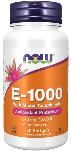 Vitamin E-1000 - Natural (Mixed Tocopherols) by NOW Foods