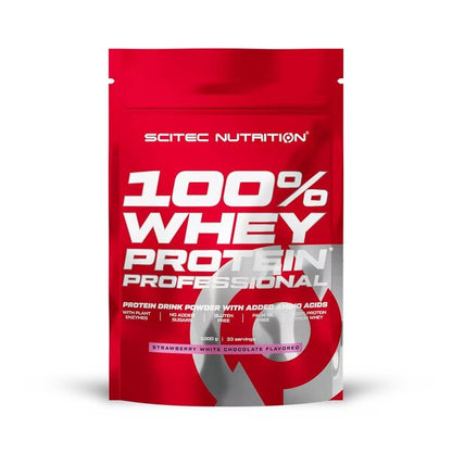 SciTec 100% Whey Protein Professional — Strawberry White Chocolate / 1000 grams