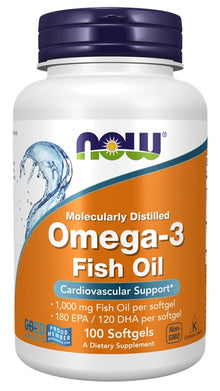 Omega-3 Fish Oil, Molecularly Distilled - 100 softgels