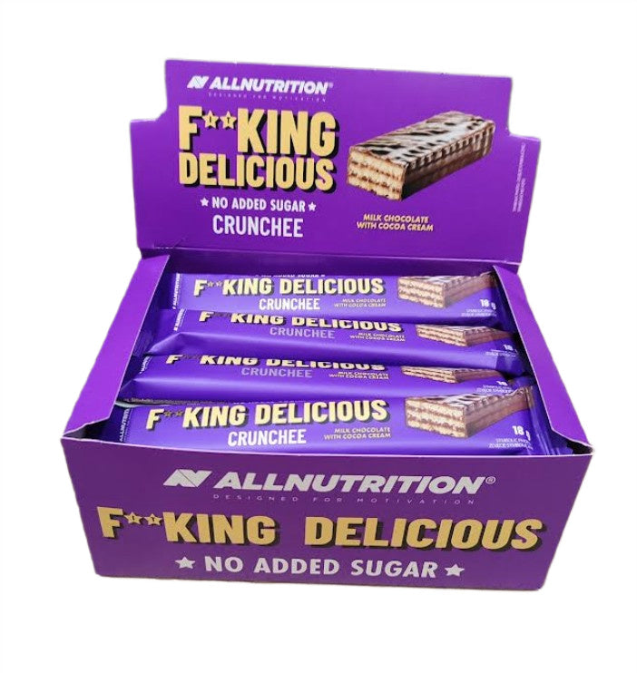 Fitking Delicious Crunchee, Milk Chocolate with Cocoa Cream - 20 x 18g