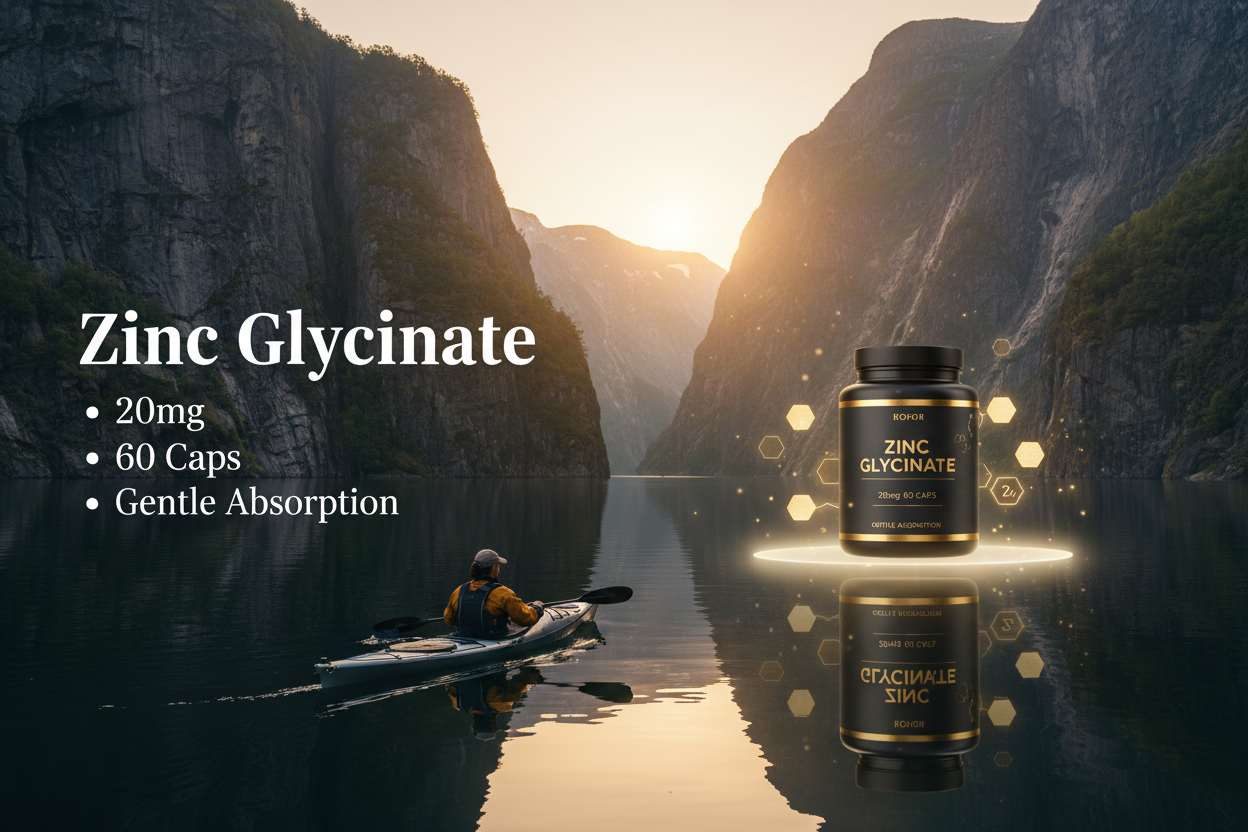 Zinc Glycinate 20mg 60 caps - Norwegian Fjord Sunrise