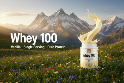 Whey 100 Vanilla 30g - Swiss Alpine Banner